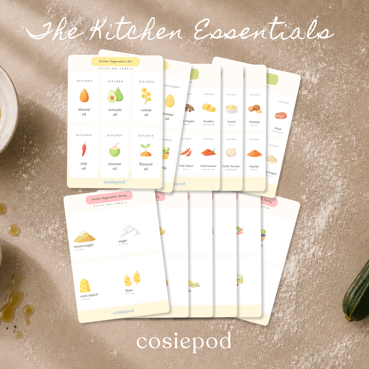 Kitchen Organizational Labels Set