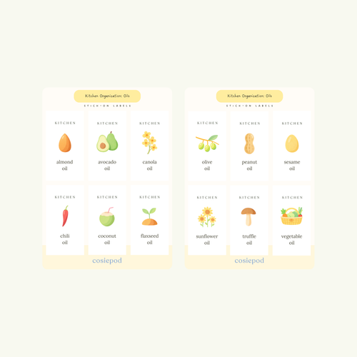 Kitchen: Oil Labels