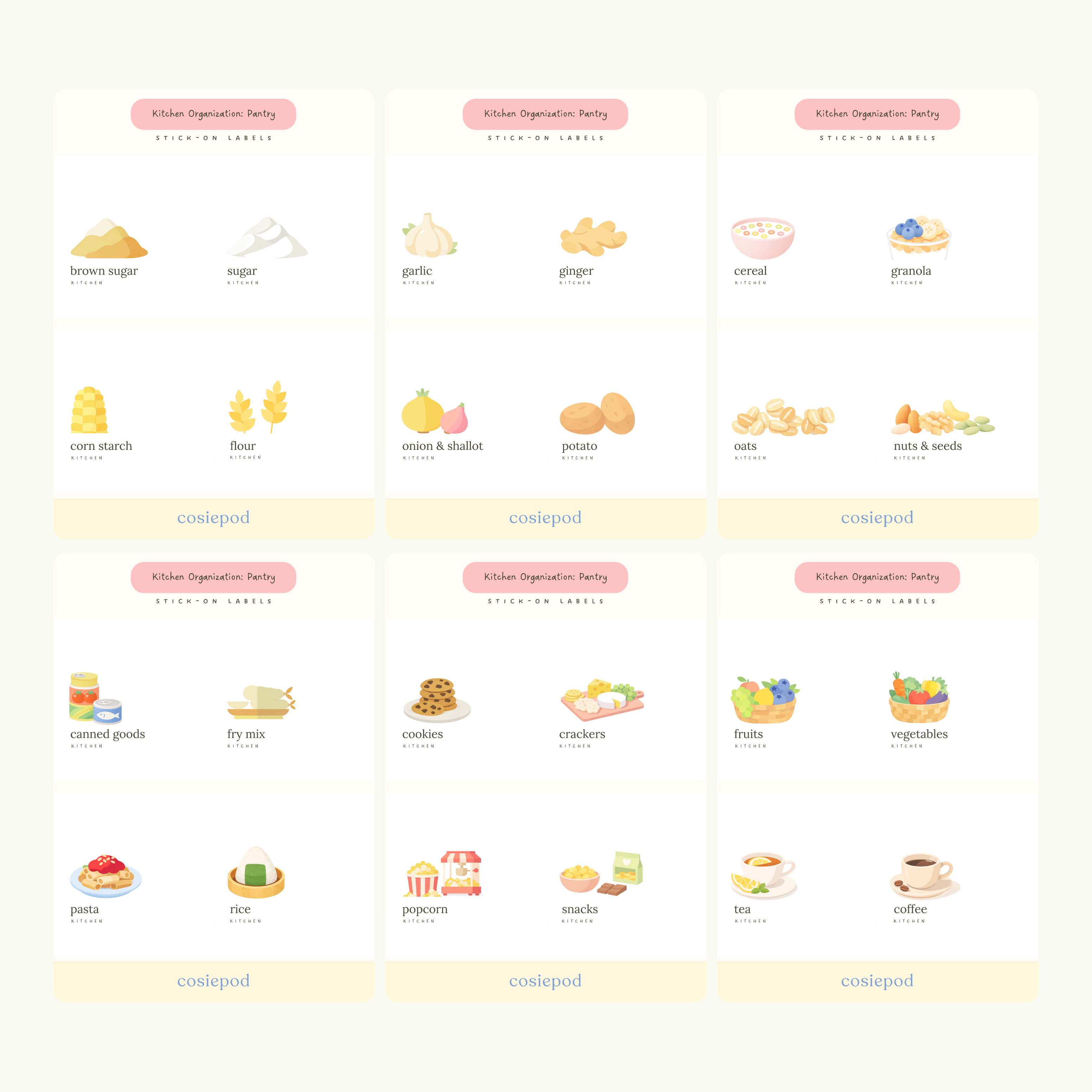Kitchen: Pantry Labels