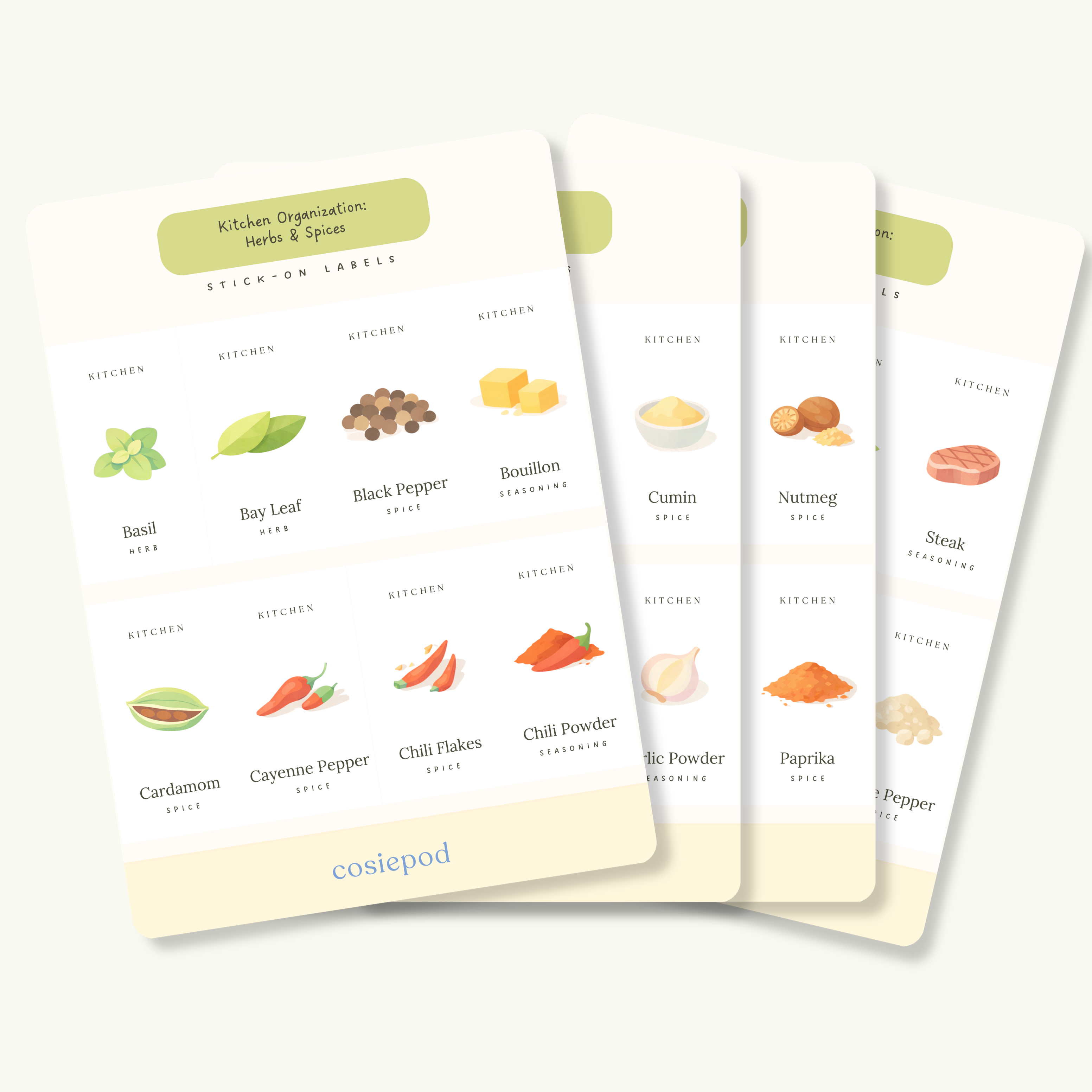 Kitchen: Herbs & Spices Labels