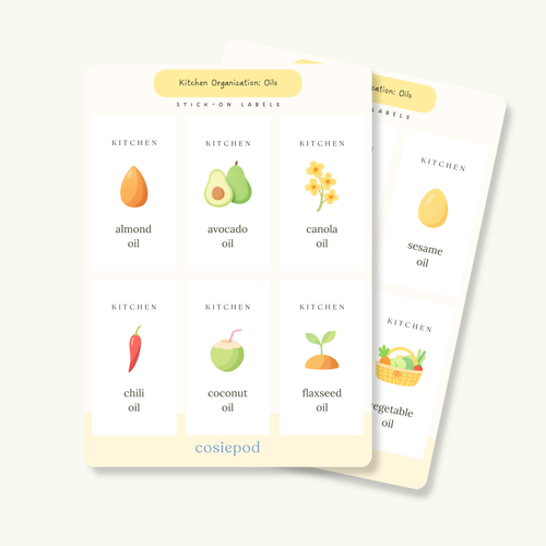 Minimal labels for olive oil, cooking oils and bottles